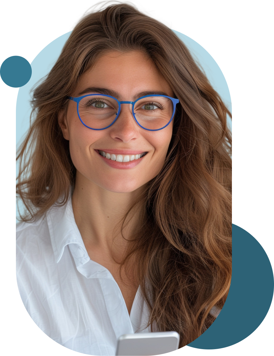 Femme avec lunettes
